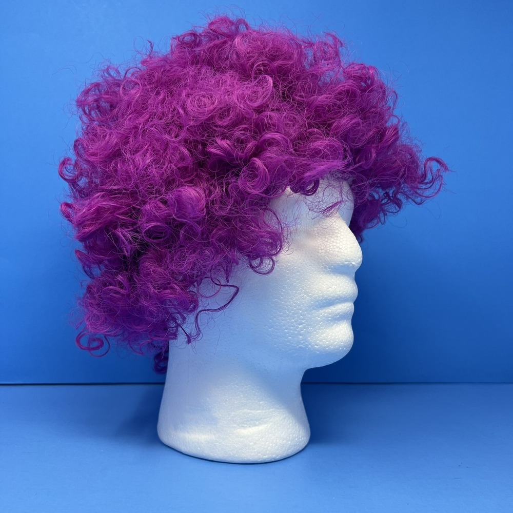 Halloween Clown Costume Wig Purple Afro 60s 70s‎ Disco Clown - Picture 5 of 15